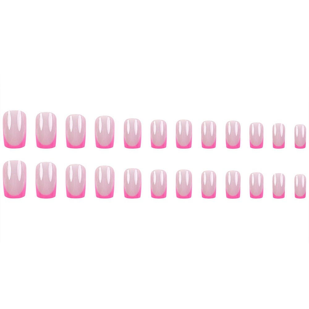 Polvo de venta transfronteriza francés de uñas largas, moda fresca y dulce, 24 piezas de parche de uñas falsas terminadas