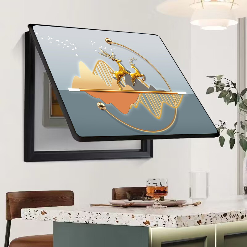 Caja de medidor, pintura decorativa, oclusión, caja de interruptor sin agujeros, caja de distribución, sala de estar, comedor, pintura de porcelana de cristal, simplicidad moderna, lujo ligero