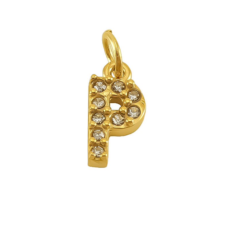 Nueva moda europea y americana de acero inoxidable con incrustaciones de diamantes 26 letras inglesas colgantes accesorios femeninos Advanced Advanced Mini letras joyas