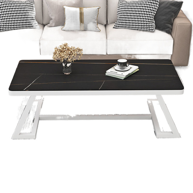 Nuevo tipo de mesa de té de tabla de roca pequeña casa de alquiler de sala de estar familiar simple moderna red balcón combinación de mesa de té lujosa ligera