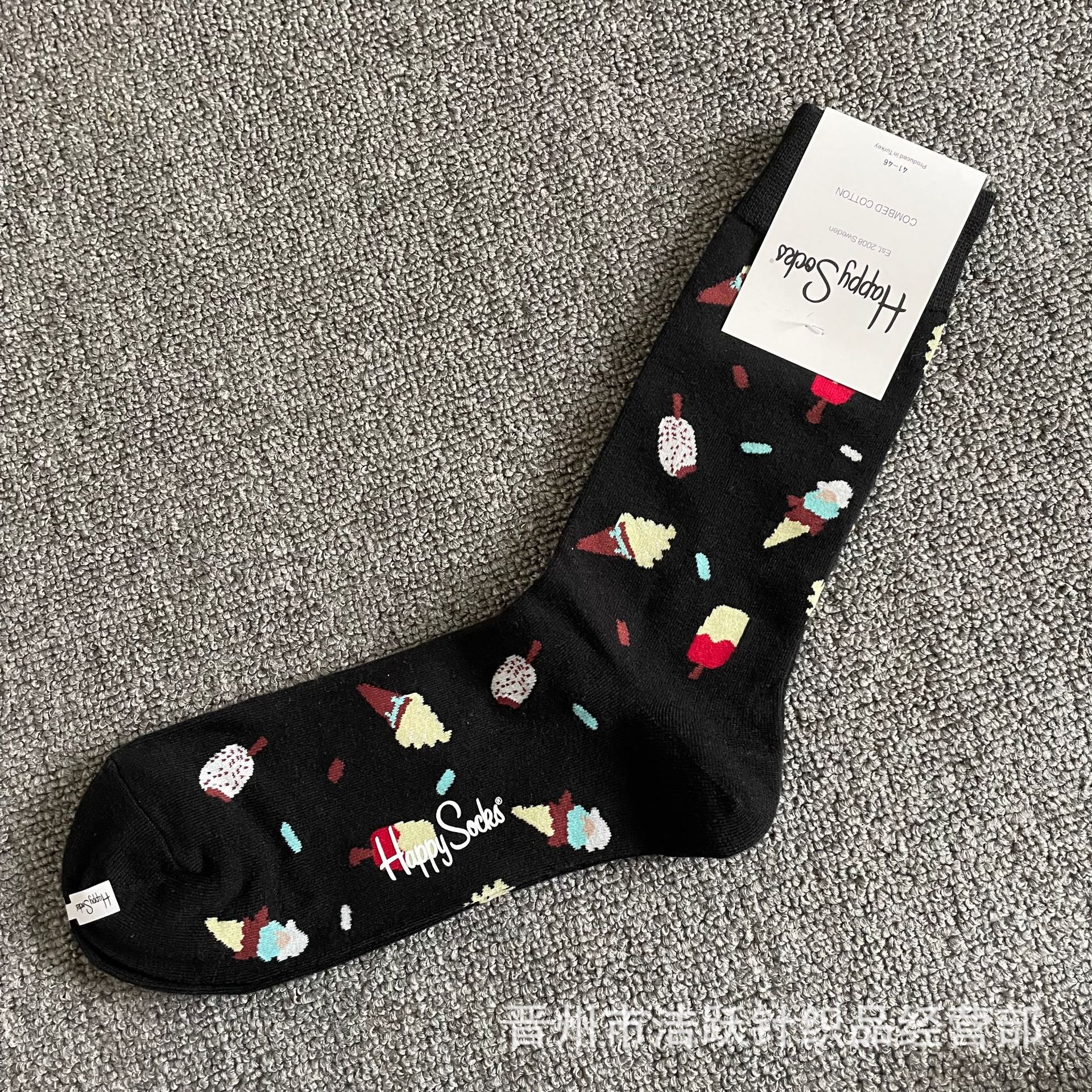 Happy socks新品高品质ハイレザー男性ソックススウェーデンコットンソックスファッションソックスカップルinsロング美脚ソックス