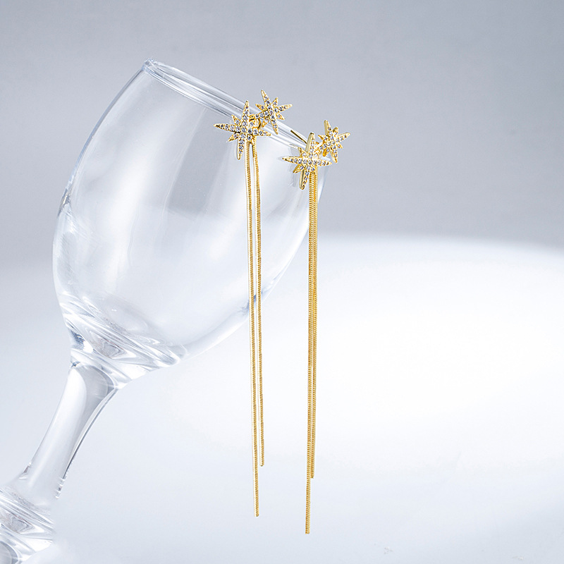 Korean fashionable brand earrings with zircon