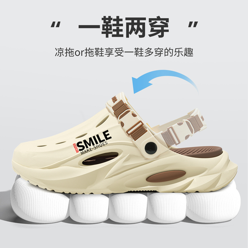 Lida Nai Men's External Wear Anti-Slip 2025 New Model Outdoor Sports Beach Durable Squeezing Sensation Slippers