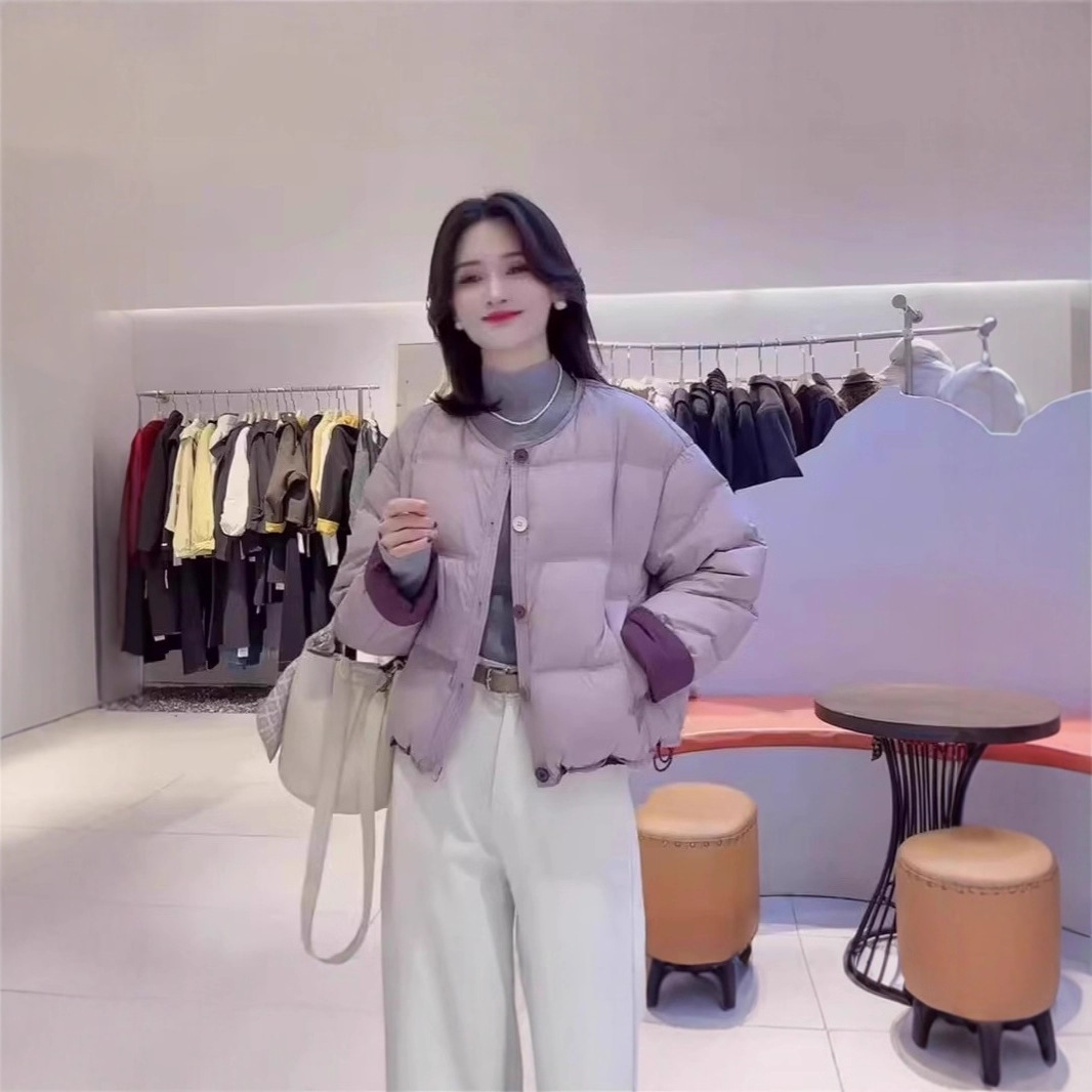 Round Neck down Jacket Women's Short Winter 2025 New Korean Style Small Fashion Versatile Thickeneded Warm Jacket