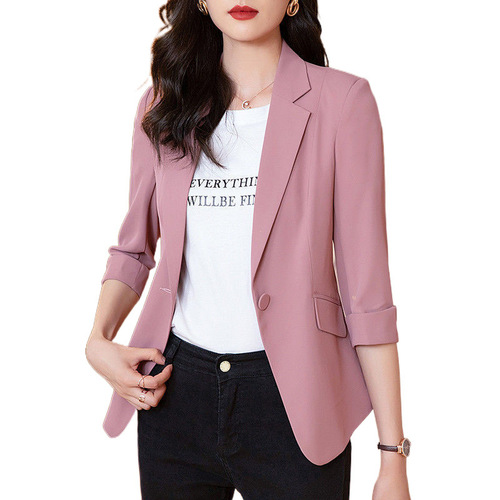 Small suit coat, women's hot style, quarter sleeves, spring and summer new style, Korean style, slim and slimming suit and women's top