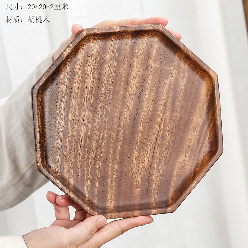 批发穆尼简约相思木实木托盘圆方形椭圆形甜品水果盘饰品|undefined