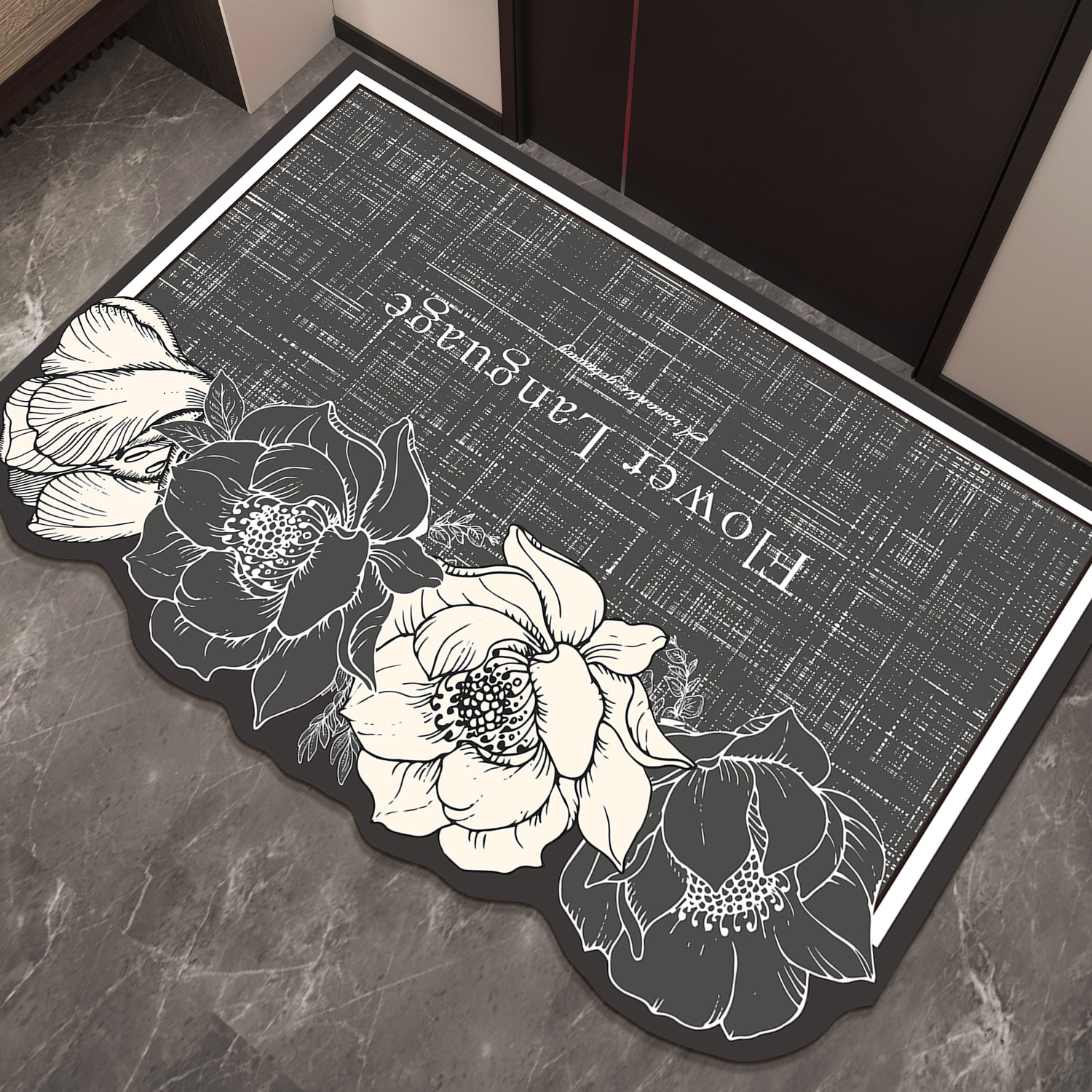 High-End Entrance Door Mat, Non-Slip, Wipeable, Stain-Resistant for Indoor Use, Household Foot Mat, Customizable, Waterproof Foyer Carpet