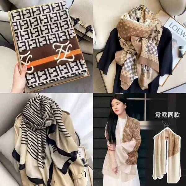 Cotton and Linen Silk Scarf for Women Spring & Fall New Fashion Elegant Versatile Winter Scarf Women's High-End Neck Protection Warm Shawl