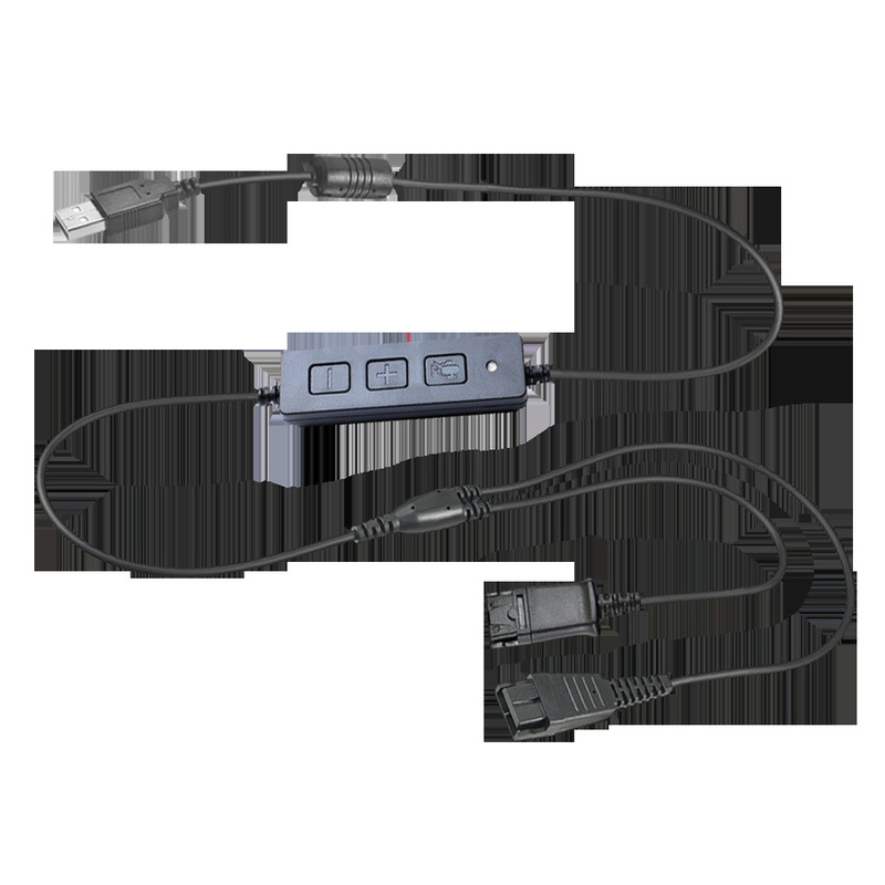 Plantronics Jabra headset USB interface with training cable, one-to-two monitoring cable, three-way cable, headset cable