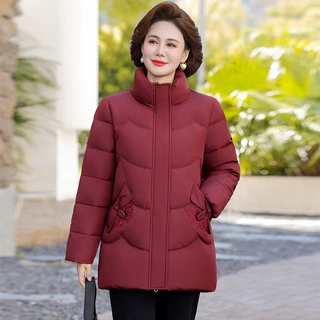 高档加厚中年羽绒服女中长款2025冬季洋气加厚保暖白鸭绒大码外套