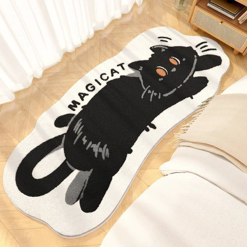 Мультяшный коврик у кровати из искусственного меха, размеры 40×120–80×200 см, мягкий элегантный дизайн