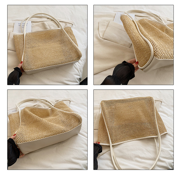Große Stroh-tragetasche Für Damen Für Den Sommer Und Den Strand_voghion.com