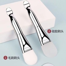 美容专用化妆刷软毛刷双头挖勺硅胶面膜刷子单支美妆工具批发