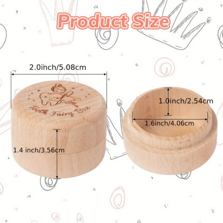 Pezón DE LOS NIÑOS Memorial caja de dientes de bebé caja de almacenamiento de dientes de pelo fetal casa de madera maciza caja de almacenamiento de recuerdo del bebé