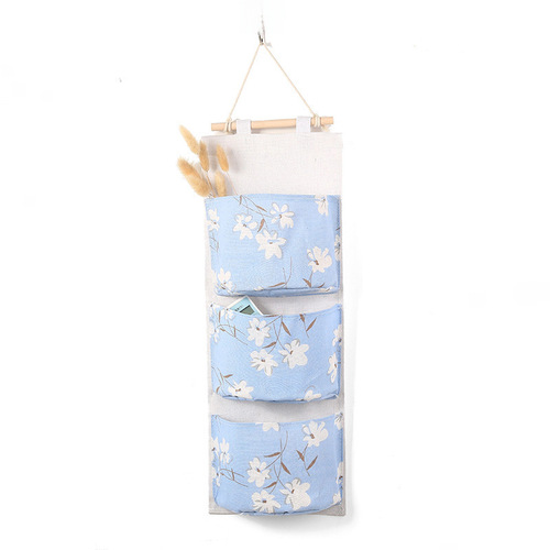 Cotton and Linen Waterproof Storage Hanging Bag, Suspended Multi-Layer Hanging Pouch, Fabric Door Behind Storage Bag, Home Decor Storage Bag