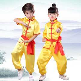 儿童武术表演比赛练功太极功夫服长短袖少儿衣服中小学生武术服装