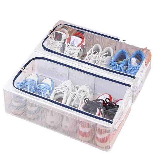 Large Capacity Shoe Storage Box Transparent Storage Box Under Bed Shoe Organizer Foldable Storage Cabinet Dormitory Creative Storage Box