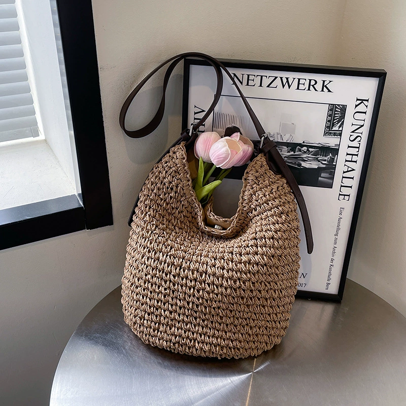 Новая модная тканая сумка простота большой емкости повседневная пляжная сумка дикая иностранная сумка на плечо внешняя торговля