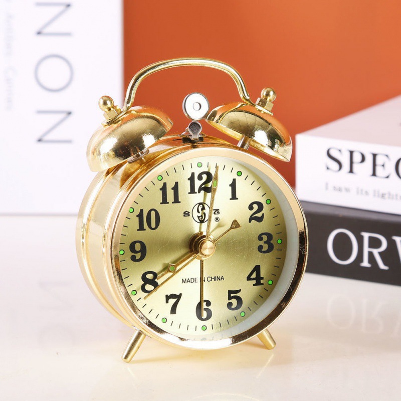 Mecánicos mecánicos de pollo para comer arroz reloj despertador retro nostálgico antiguo metal creativo dormitorio de estudiantes