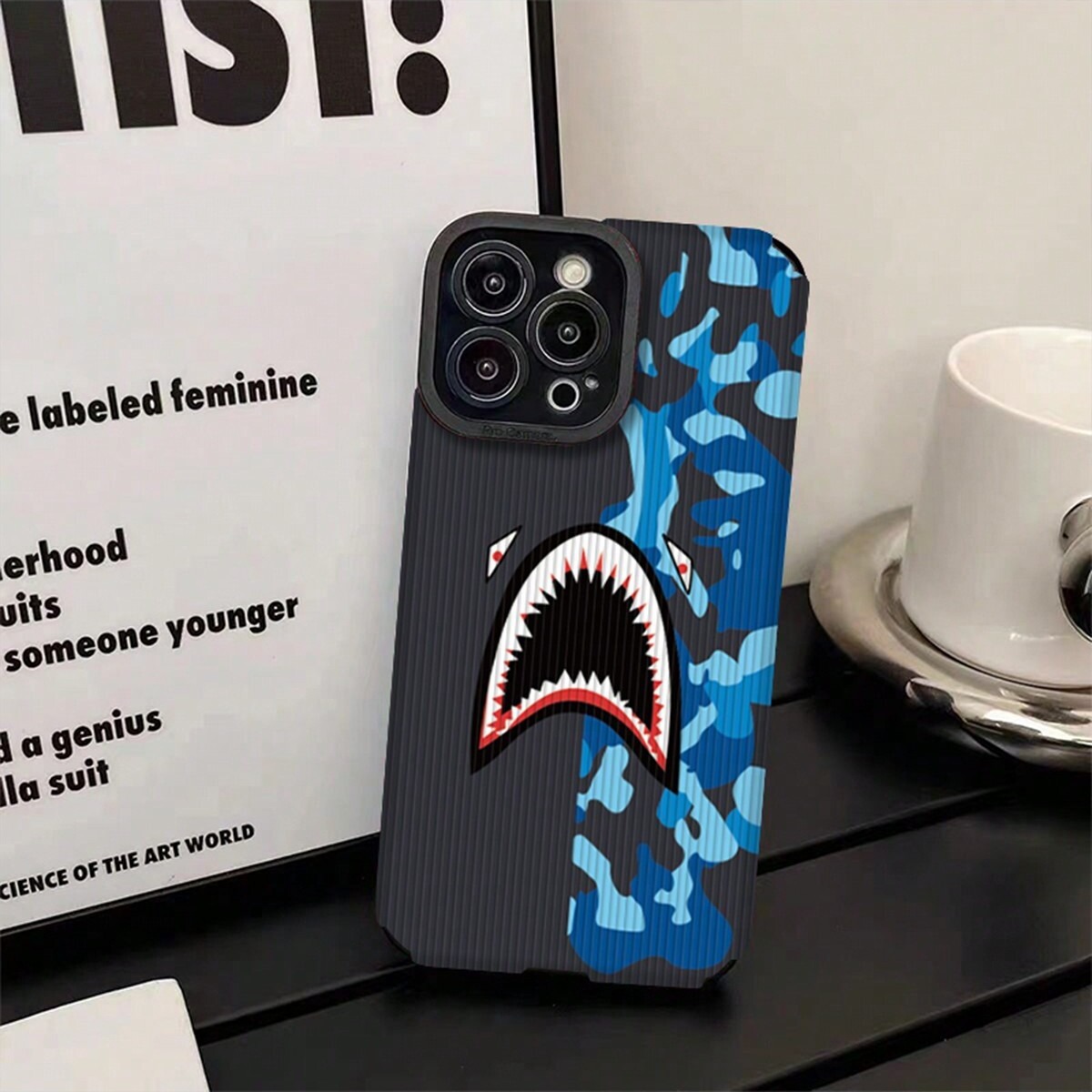Camouflage Shark Protective Phone Case For Samsung A71 A53 S23_voghion.com