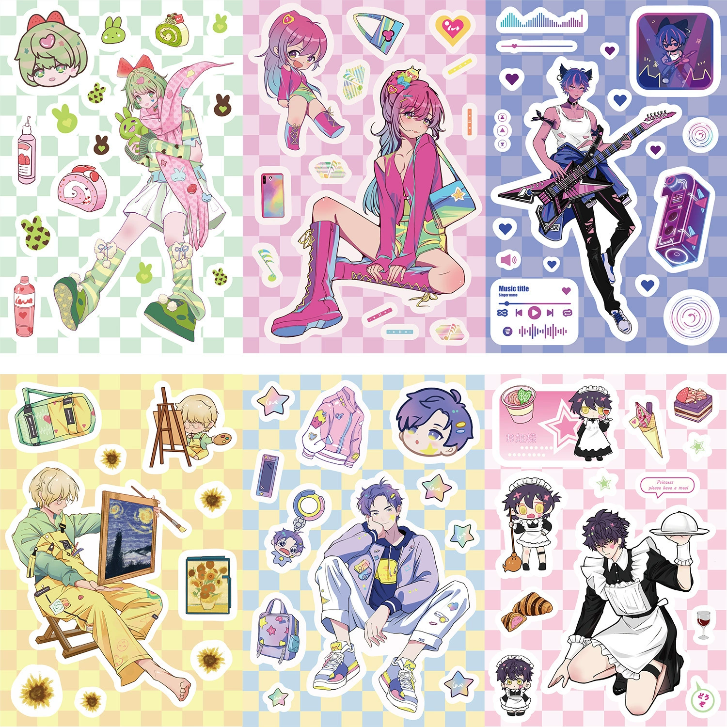 8 KAWAII Dimensional Rhythm Stickers наклейки для patчинг водостойкий дневник справочник патч DIY декоративная наклейка