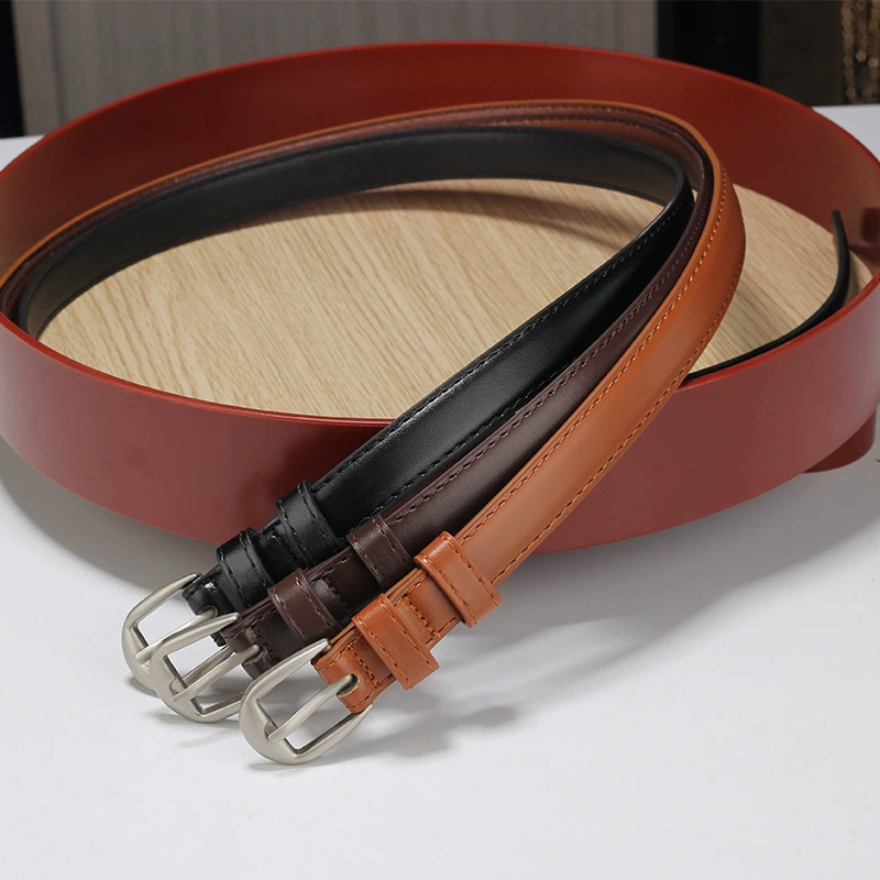 Новый женский модный ремень из искусственной кожи в стиле ретро, ​​универсальный тонкий широкий простой корейский джинсовый ремень.