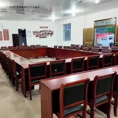 双人会议桌条形桌办公培训桌实木贴皮长桌会议室桌椅组合厂家直销