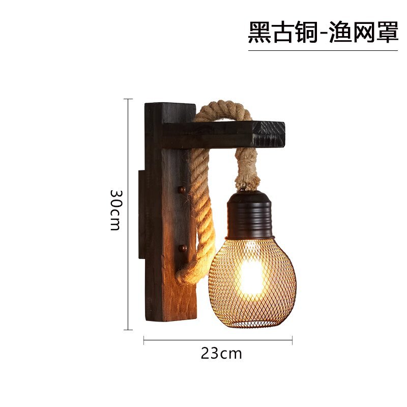 American country retro cafetería pasillo restaurante bar creativo madera madera lámpara de pared