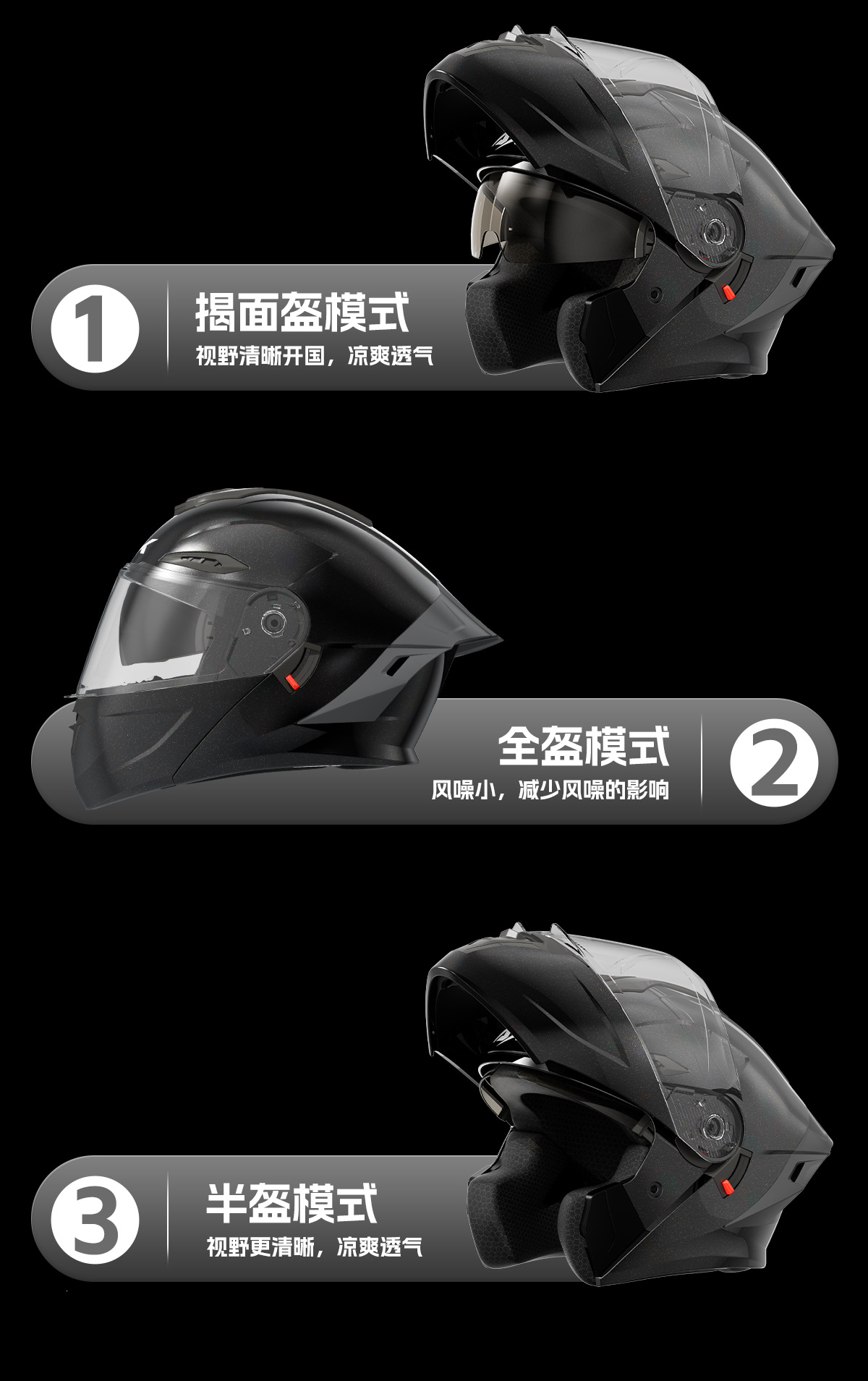 Kexiaoyou Motorcycle Helmet Full-Face Helmet for Men and Women, Suitable for All Seasons, Anti-Fog, 3C Certified Riding Safety Helmet