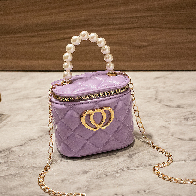 Moda mini bolso 2023 nuevo bolso de jalea de cubo de diamante doble bolso de amor decorado bolso de hombro de mujer