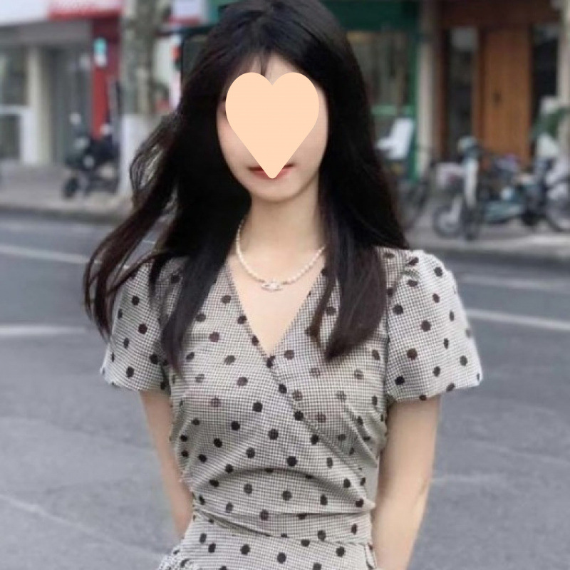 法式复古波点套装女夏季2025新款泡泡袖领上衣高腰显瘦半身裙潮|undefined