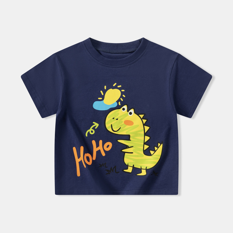 Betop ropa para niños coreanos camiseta de manga corta para niños verano dinosaurio niño bebé ropa de media manga transfronteriza suelta al por mayor