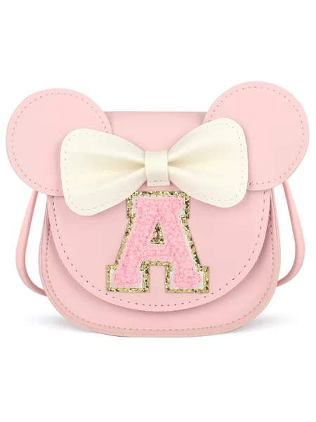 Children's Shoulder Bag, Girls' Cartoon Crossbody Bag, Mickey Ear Shape, Bow Letter Accessories, Mini Bag