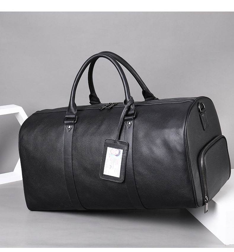 Túi du lịch nam da bò Marante da ngựa điên, khoang giày riêng, dung tích lớn, dài 55 cm — 4056 Cỡ Nhỏ Màu Đen (38cm), Cà phê hoa văn vải (dài 55cm), Mẫu vải đen (dài 55cm), 6020 màu xám cao cấp (dài 55cm) chi tiết 27