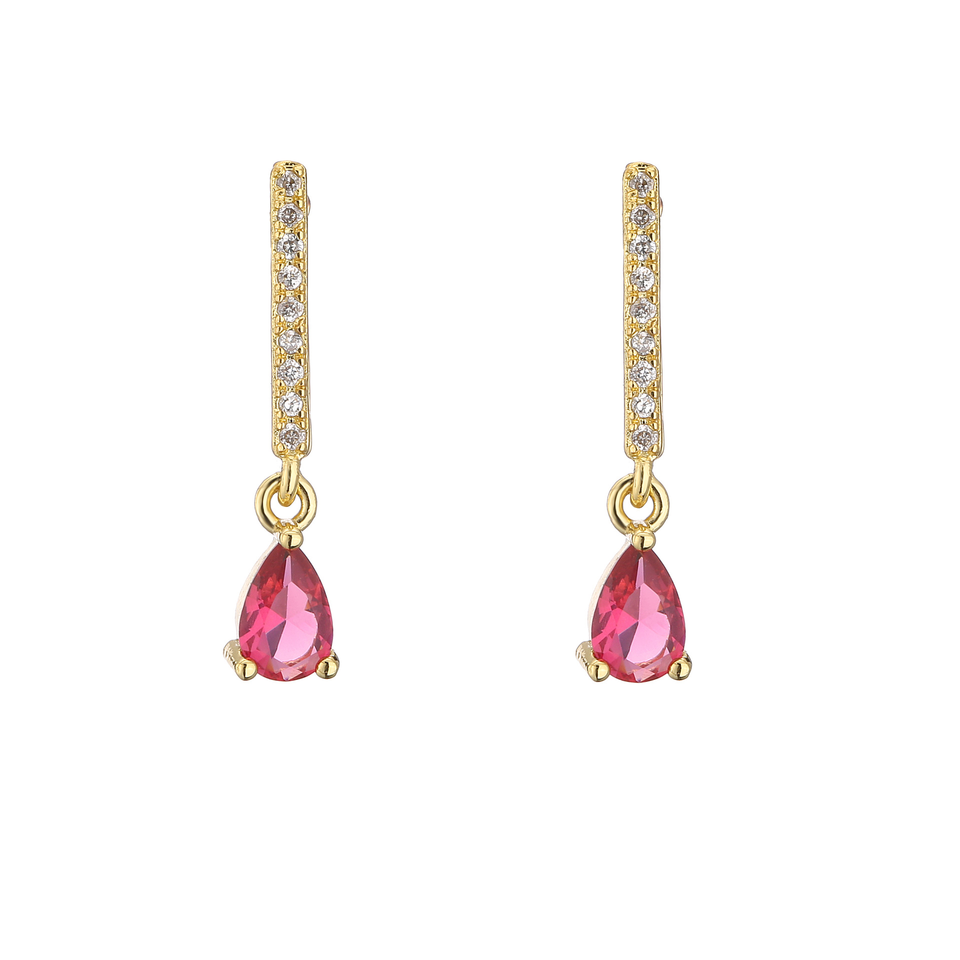 6g Weight Zircon Inlay Material Earrings Classification Wedding, Birthday, Festival Occasion Gem Material Water Droplets Pattern Women'S Gender Fashion Style White, Purple, Green, Blue, Champagne, Black Color Fashion Water Droplets Gem Zircon Earring Sets 6
