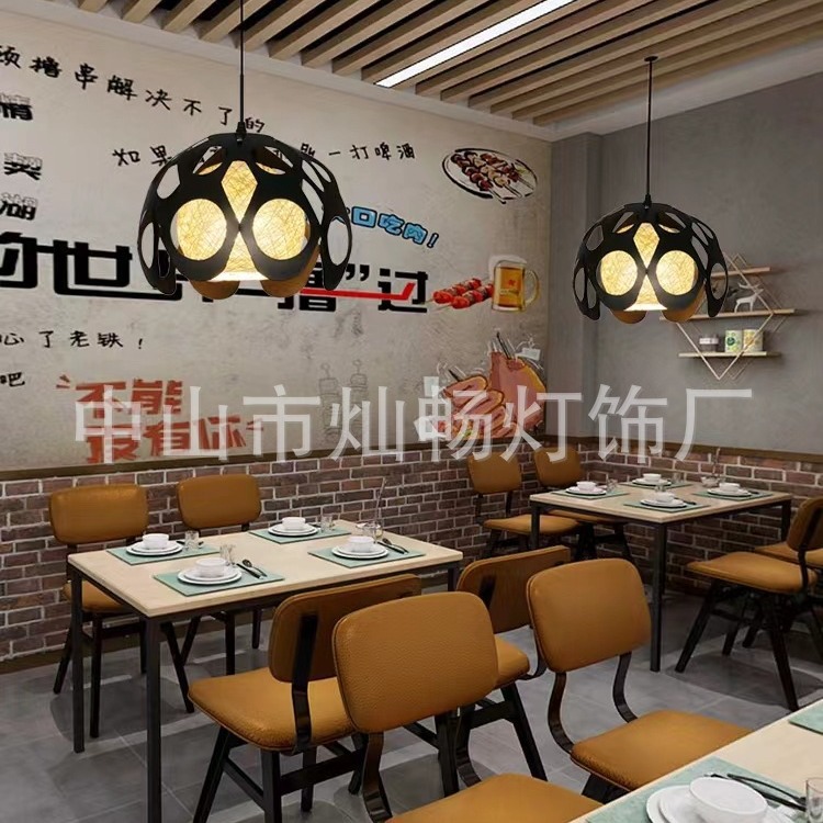 Estilo industrial nórdico personalidad creativa simple restaurante moderno Hotpot Bar Bar Barbería Landelier de cabeza única