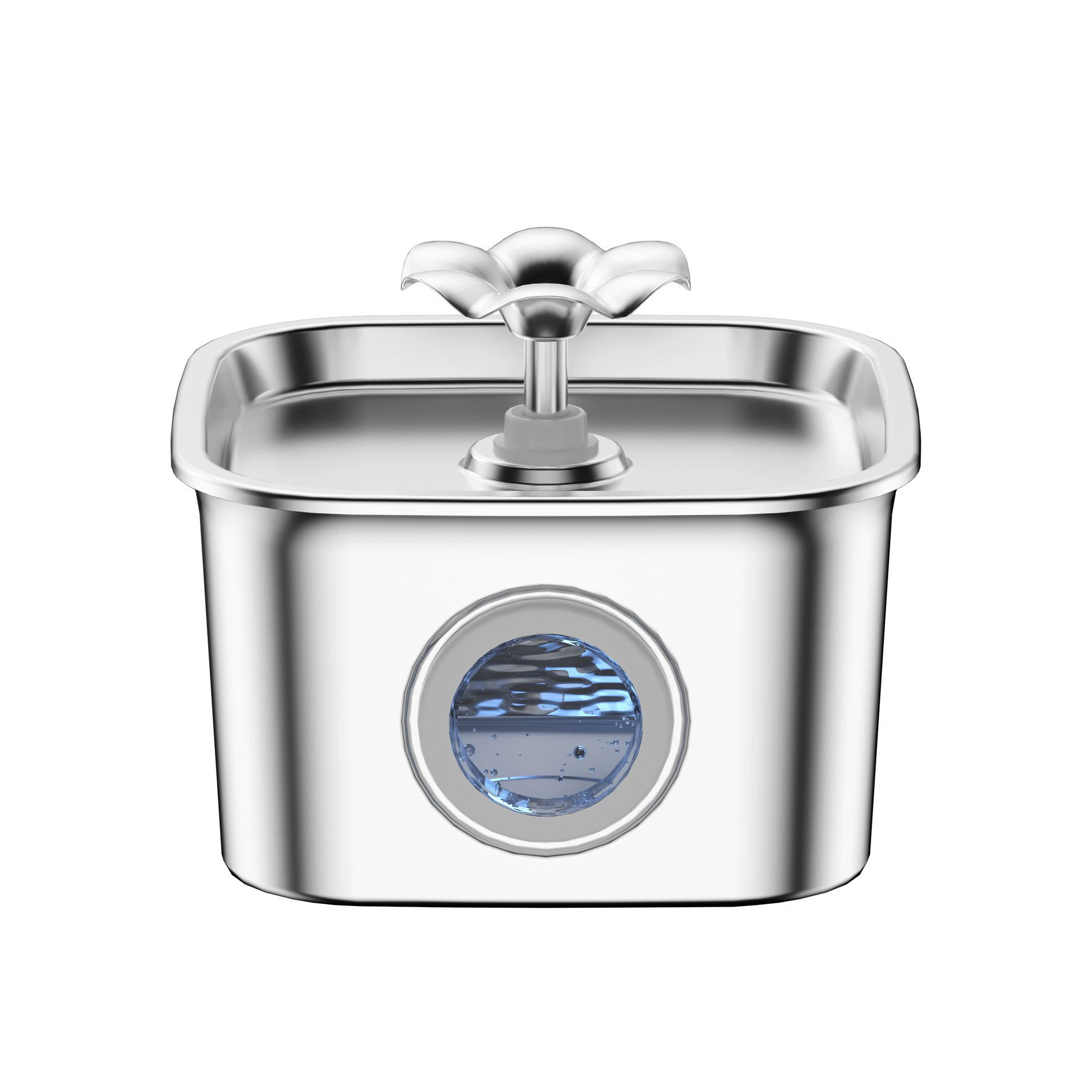 Cross-border hot flower full stainless steel pet water dispenser square round large capacity LED cat and dog water dispenser