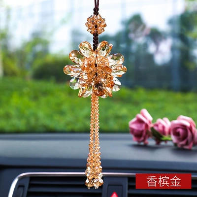 Decorations, Crystal Flower Petal | Car hanging - champagne-gold