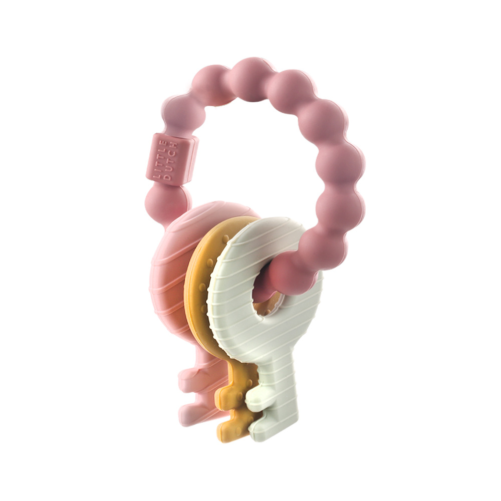 Bebé de calidad alimentaria silicona teether pulsera mordida clave música calmante dientes molares palo artefacto madre y bebé Venta caliente