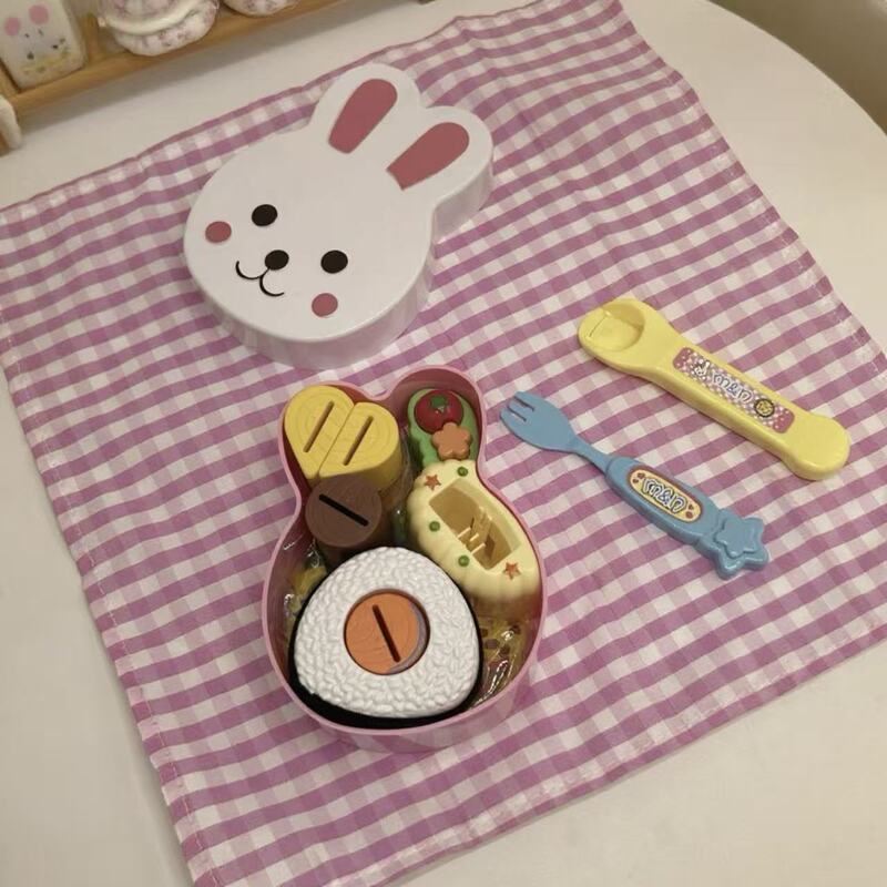 兔子餐盘小熊餐盘拉面喂食玩具女孩子到6岁儿童-娃布丁喂食过家家|undefined