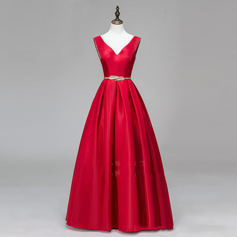 2026 Amazon Wedding Dress Sexy Mid-Waist Slim Fit Short Adult Ceremony One-Shoulder V-Neck Red Elegant Evening Dress