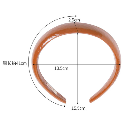 厂家直销 亚马逊热卖莫兰迪纯色创意头箍 发卡全包PU皮质海绵发箍