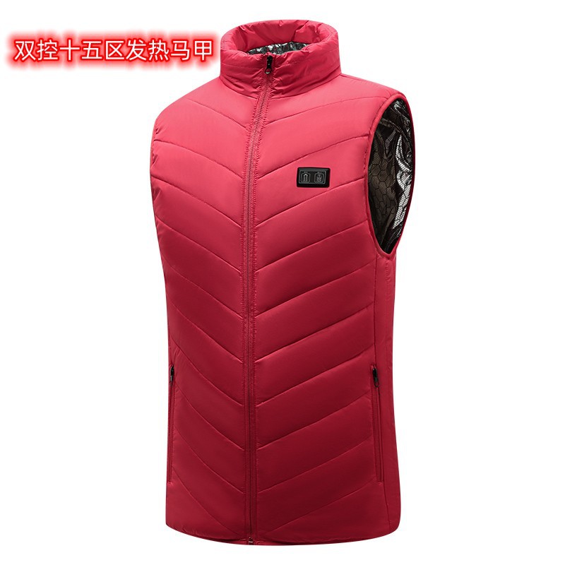 Chaleco de calefacción inteligente 2 a 15 distrito invierno cálido ropa de calefacción USB chaleco eléctrico ventas directas de la fábrica