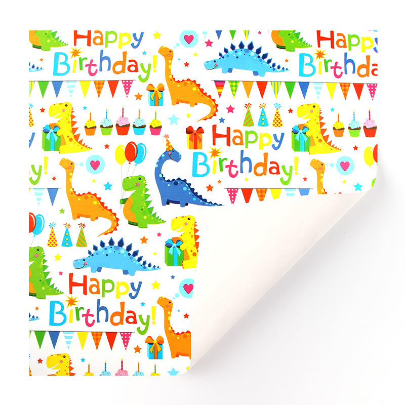 Papel de regalo grueso de 80g, papel de regalo de dibujos animados, lindos juguetes para niños, regalos de cumpleaños, cajas de regalo al por mayor