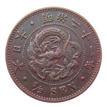 仿古工艺品日本半钱明治6-21年紫铜材质外贸热销纪念币058-060