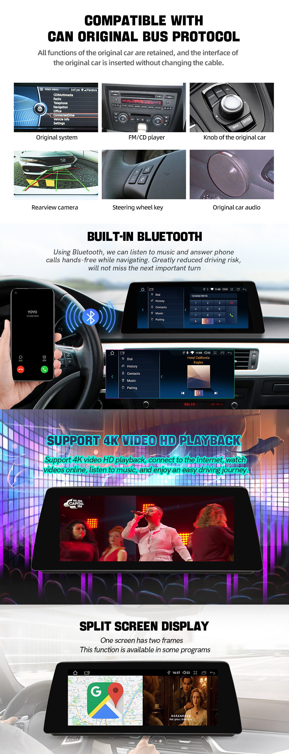 For Bmw 3 Series E90 320I 2006 2007 10.25'' Carplay Android