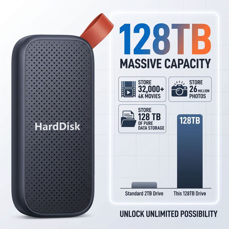 Cross-Border High-Speed Solid-State Mobile Hard Drive, Ultra-Thin, Expandable, Upgraded Plastic with Hook, Super Large Capacity 128Tb, Manufacturer's Product Cross-Border High-Speed Solid-State Mobile Hard Drive, Ultra-Thin, Expandable, Upgraded Plastic with Hook, Super Large Capacity 128Tb, Manufacturer's Product