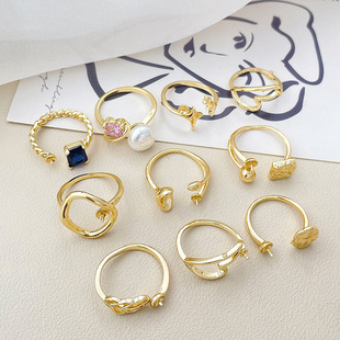 14k����ɫ�����ָDIY�����ճ�С����Ȧָ�g��Ȧ