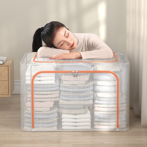 Transparent PVC clothing storage box large size clothes waterproof household toy storage box quilt folding hundred cloth box