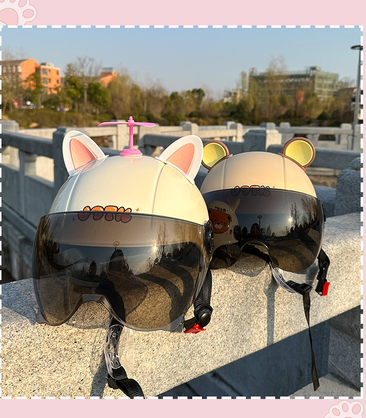 Helmet Decoration Cat Ears Motorcycle Electric Car Decoration